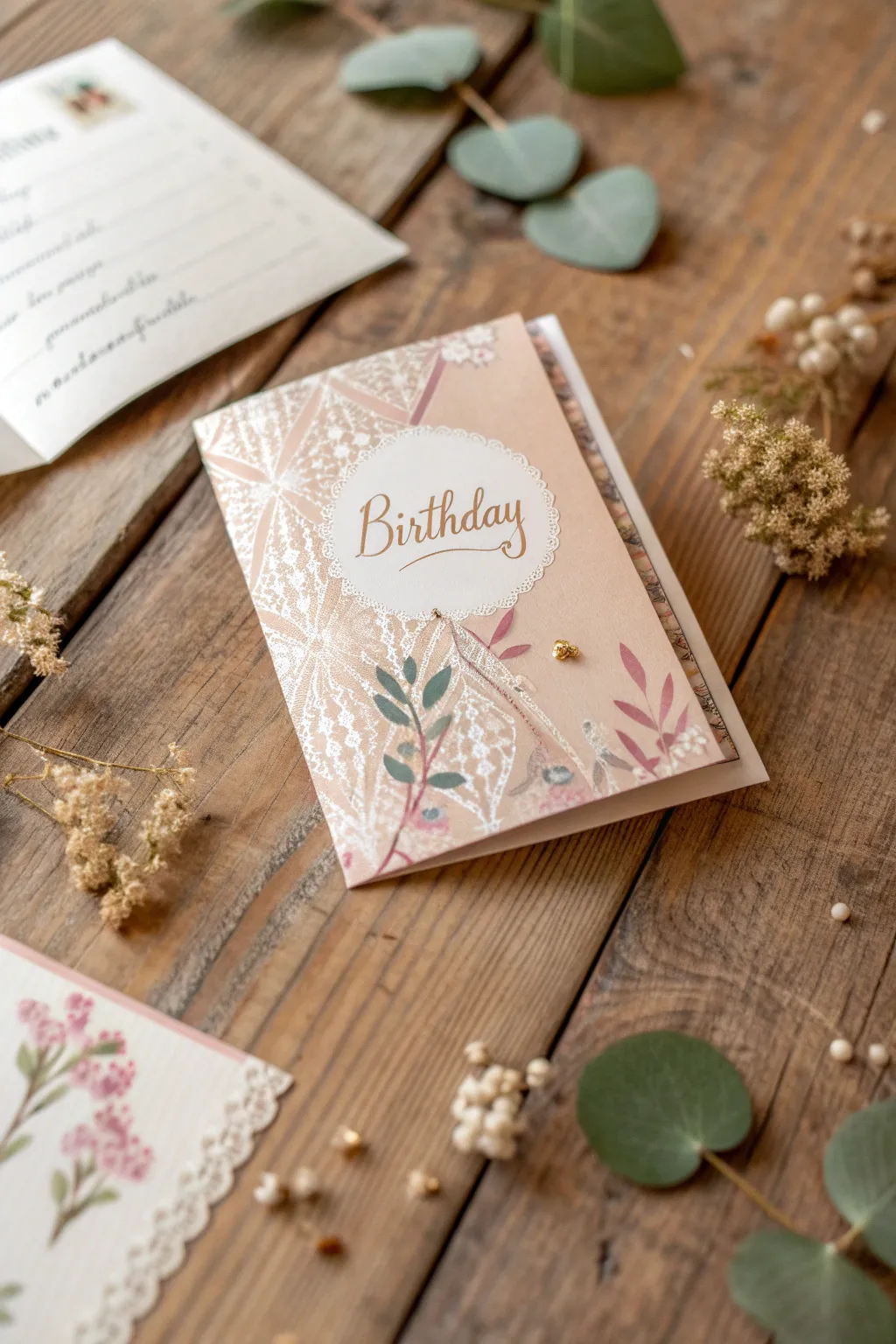 Discover the charm of miniature surprises with this exquisite handcrafted birthday card. Perfect for those who appreciate simplicity and natural beauty.