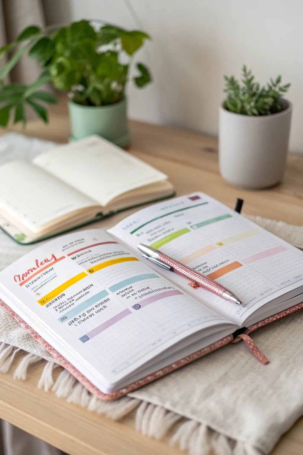 Elevate your diary game with a touch of color-coded elegance! 🌈📔 #MinimalistJournaling #BohoScandiStyle