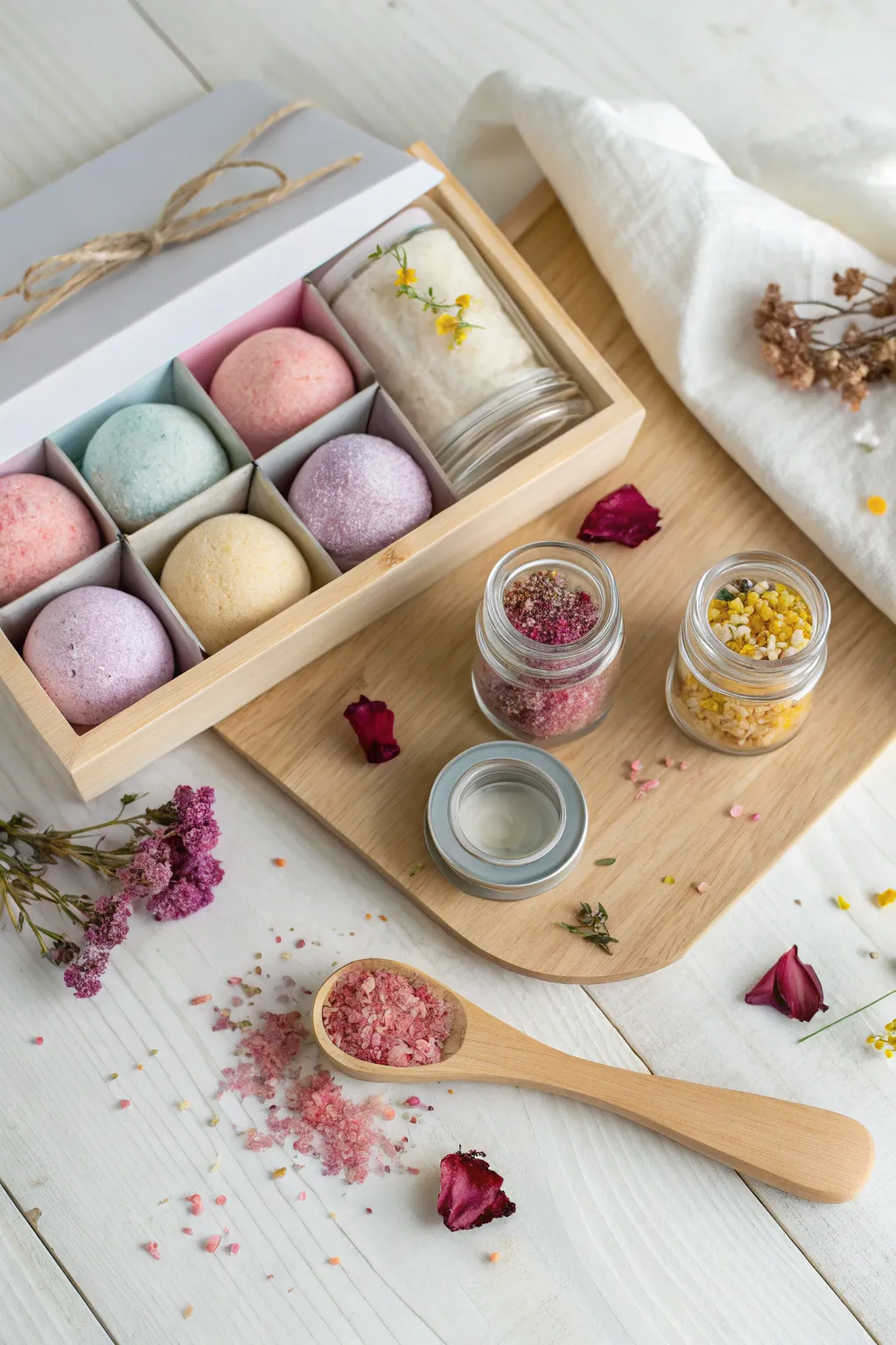 Craft your own spa experience with this enchanting DIY bath bomb kit, where simplicity meets vibrant beauty.
