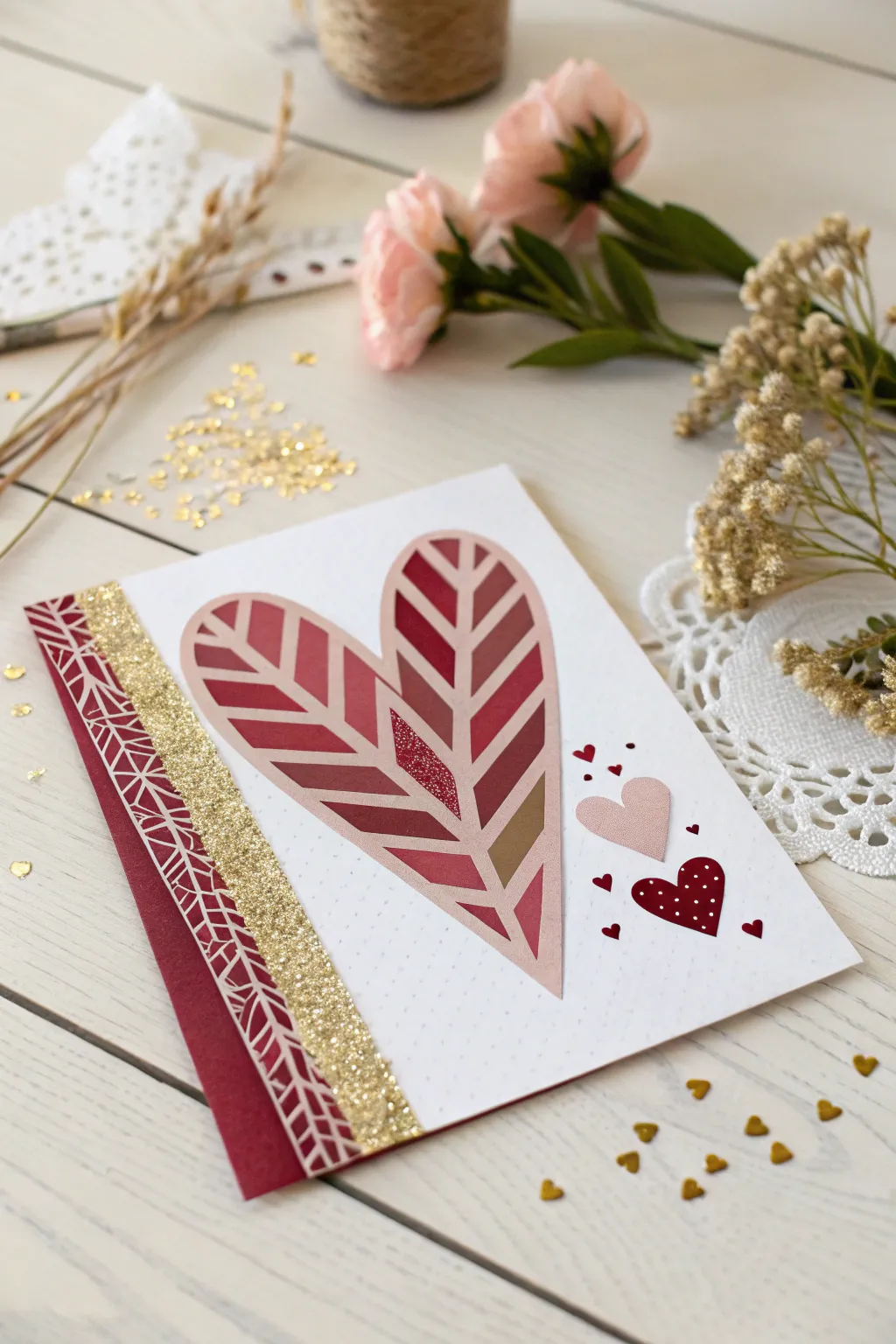 Add a sprinkle of sparkle to your Valentine's card for a touch of magic!
