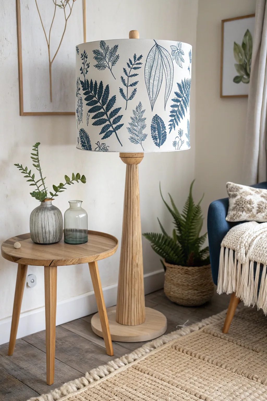 Illuminate your space with the artful elegance of a solar-printed lampshade. A perfect blend of Scandinavian minimalism and boho charm!
