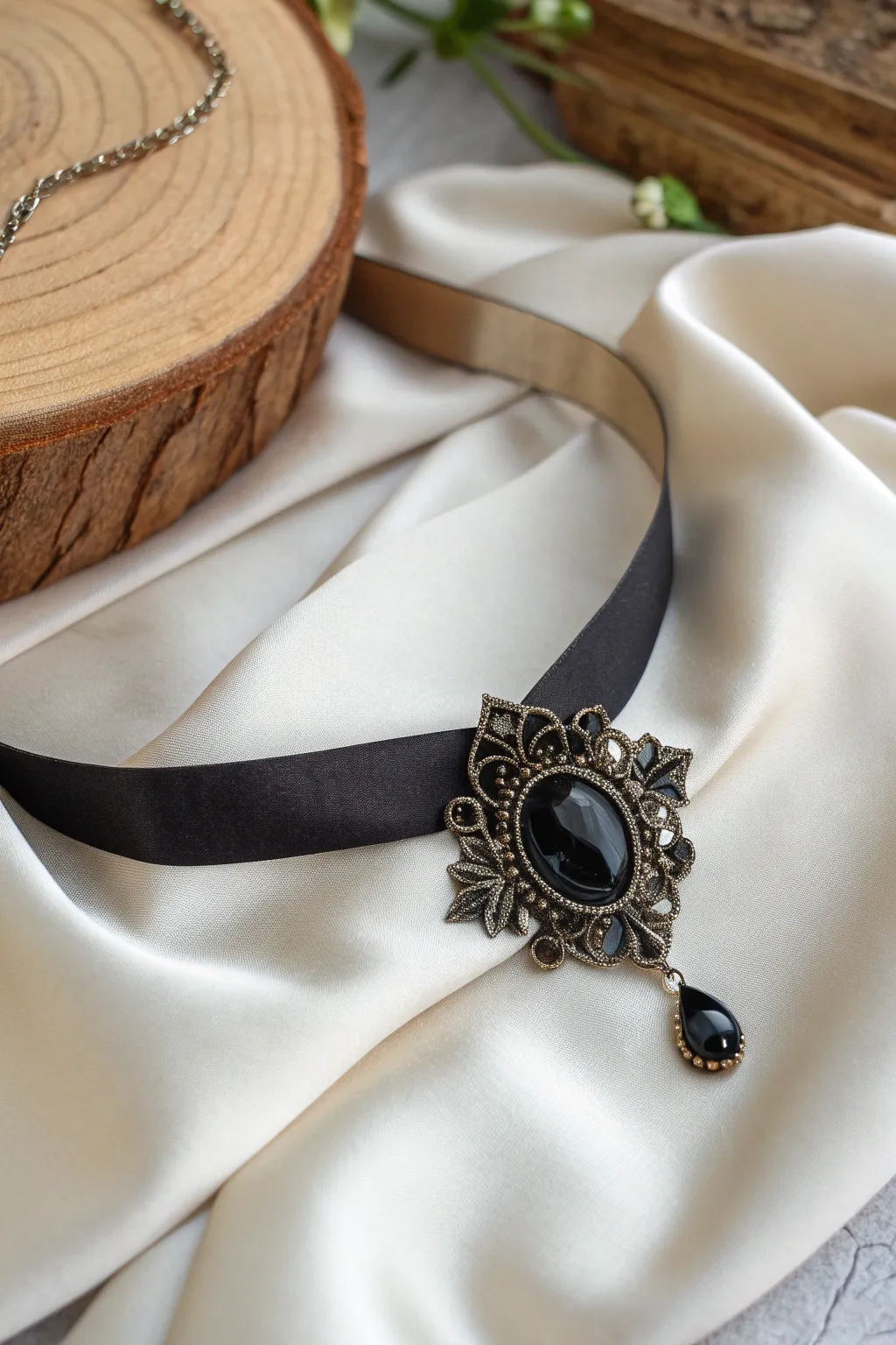 Elevate your dark angel look with this stunning gothic choker, where elegance meets mystery.