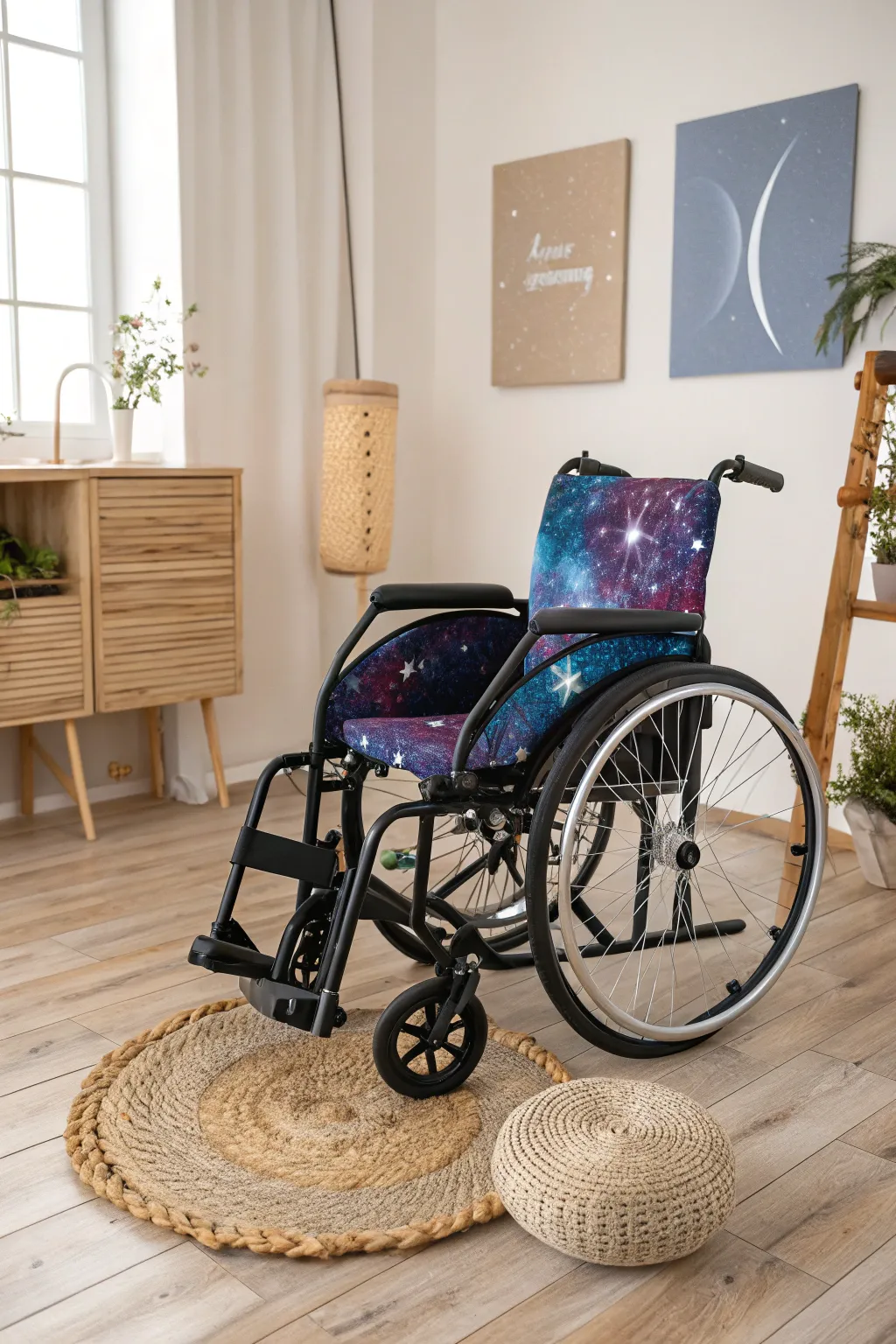 Transform your wheelchair into a cosmic masterpiece with DIY skins that add a touch of the universe to your everyday journey.