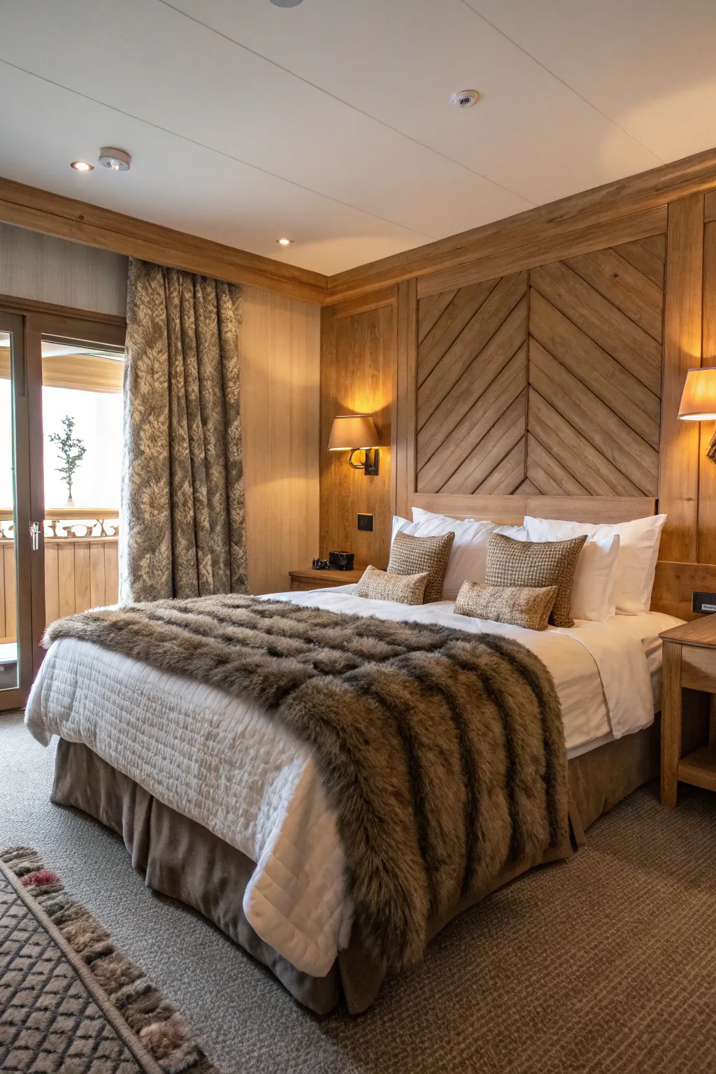Warm textures create a cozy and inviting atmosphere.