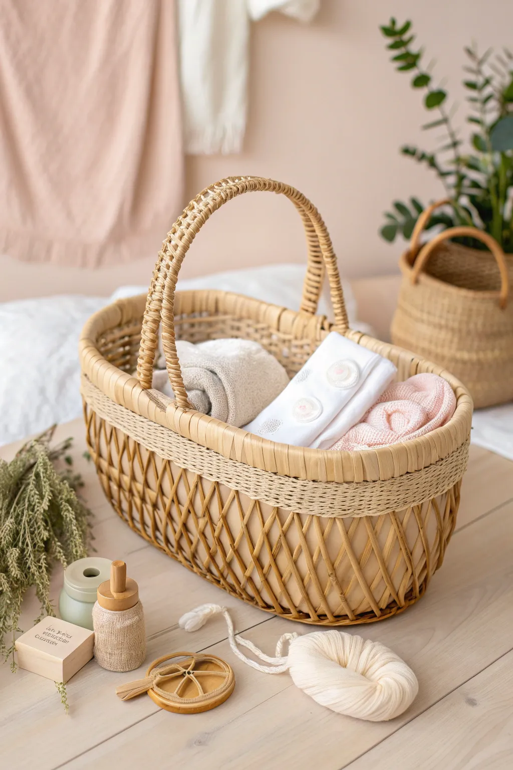Embrace simplicity with a touch of Boho charm: The perfect minimalist diaper basket.