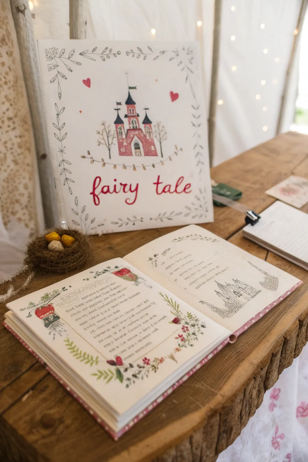 Transform your memories into a magical storybook with this enchanting scrapbook page.