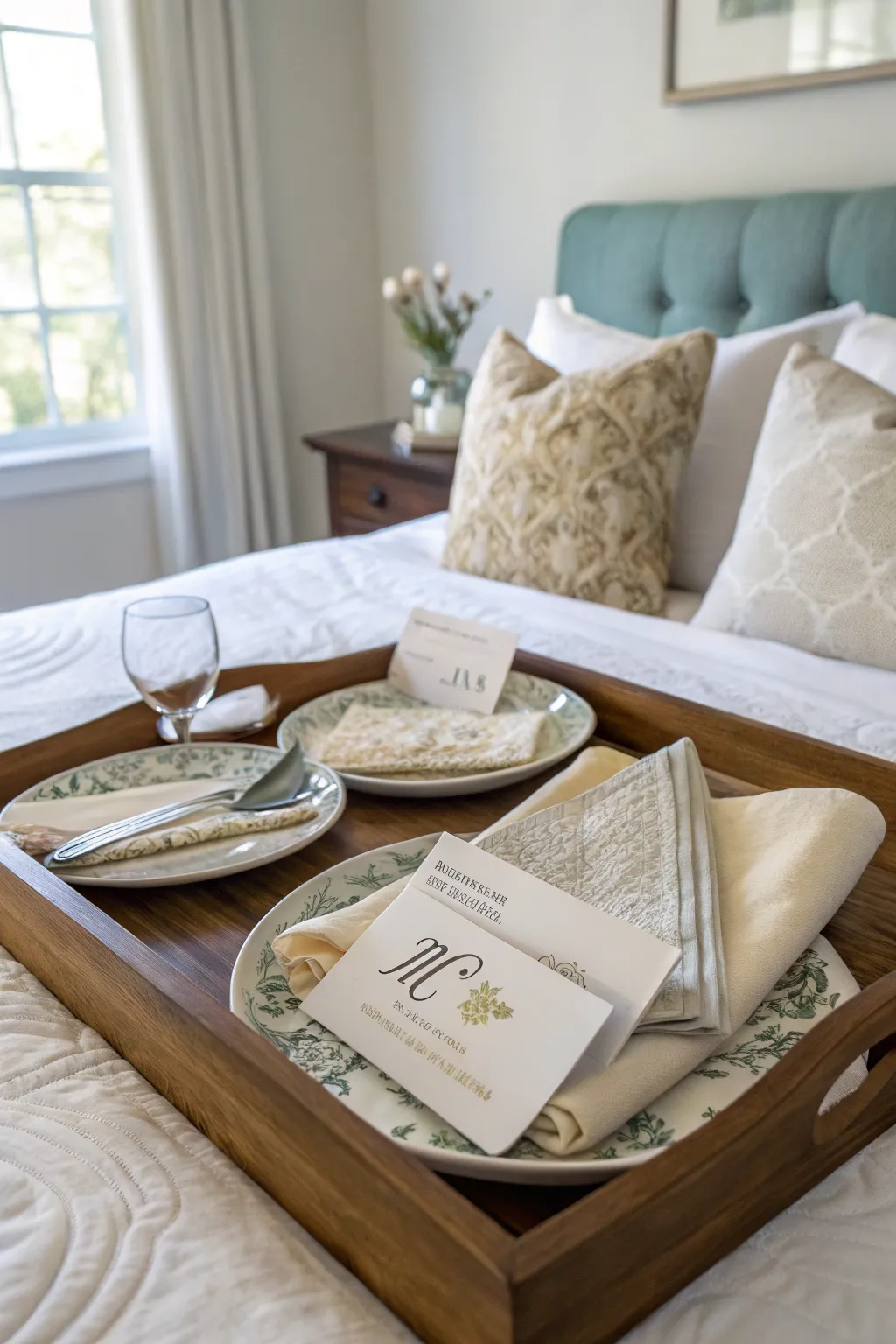 Personalized place settings add a thoughtful touch to your meal.