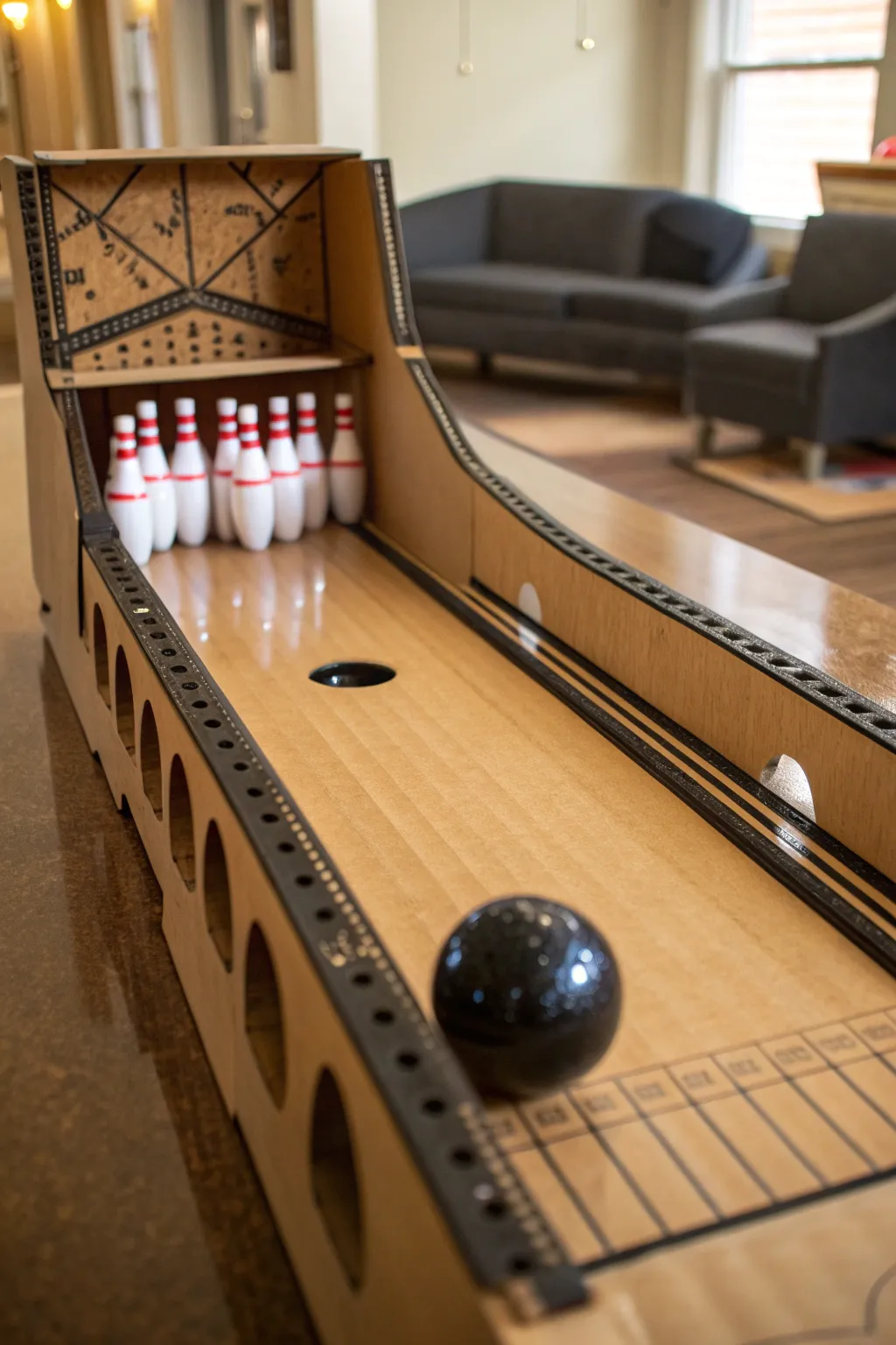 Strike up some fun with this DIY arcade bowling lane – crafted with creativity and precision!