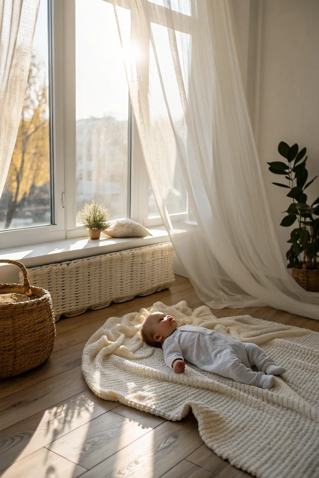 Capture the warmth of natural light for your little one's special moment.
