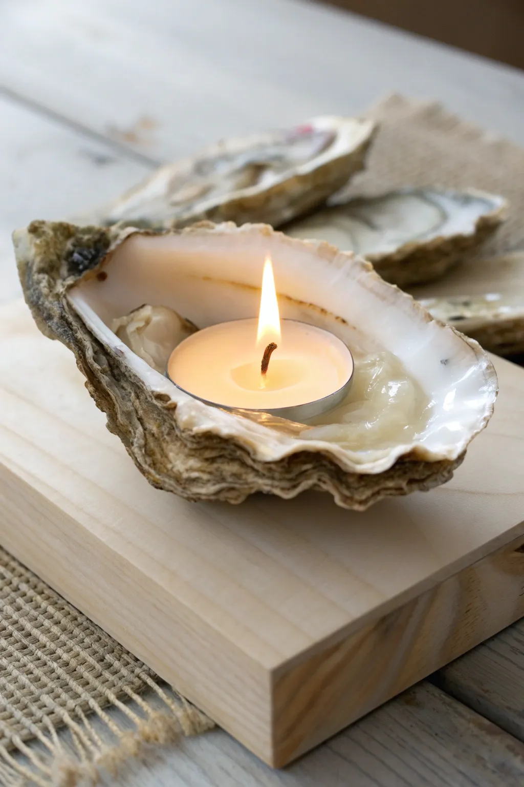 Bring a touch of coastal elegance to your home with these DIY oyster shell candles. Perfect for gifting or keeping!