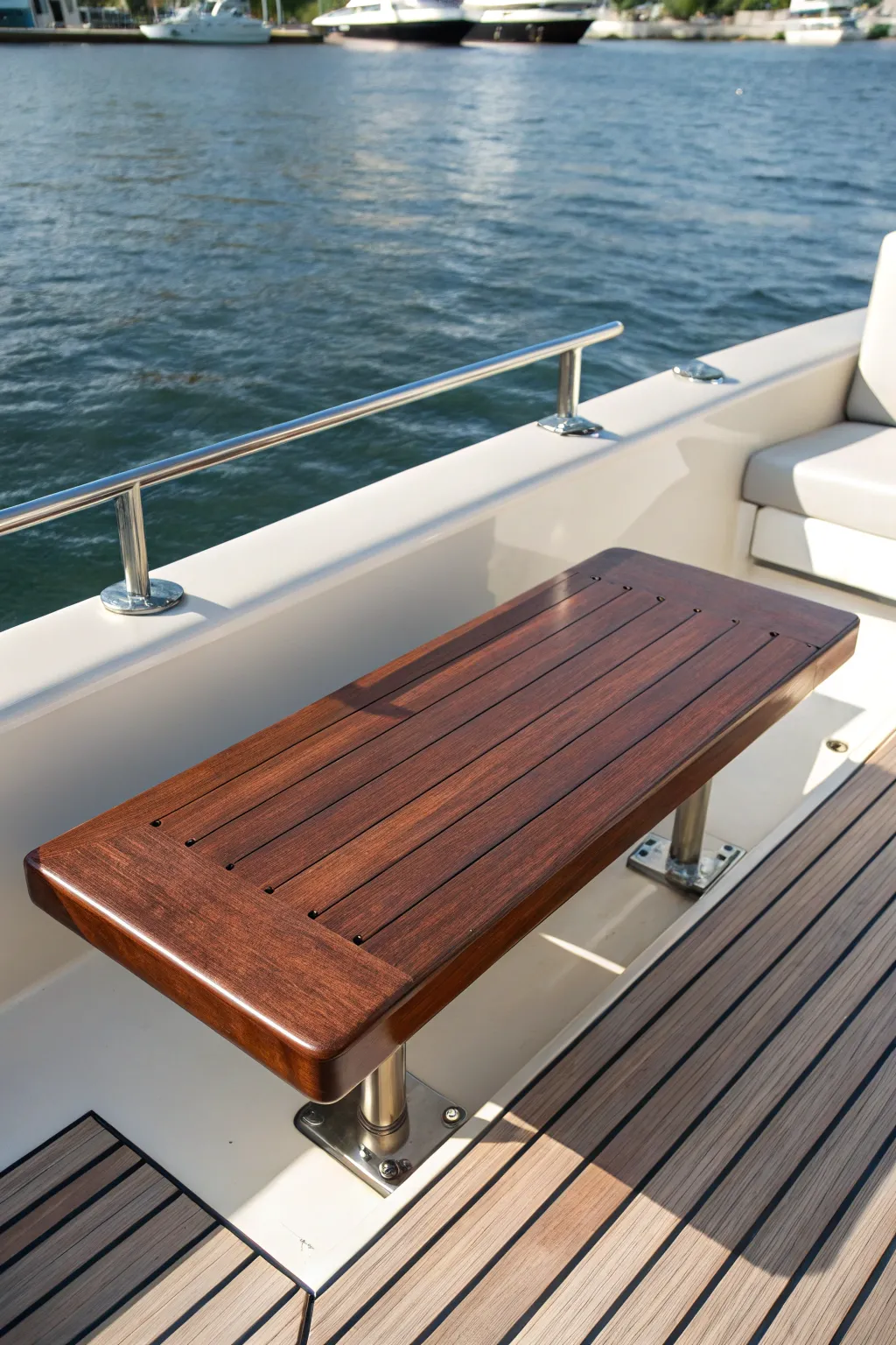 Elevate your boat's style with a floating bench that defies gravity and impresses with its craftsmanship.