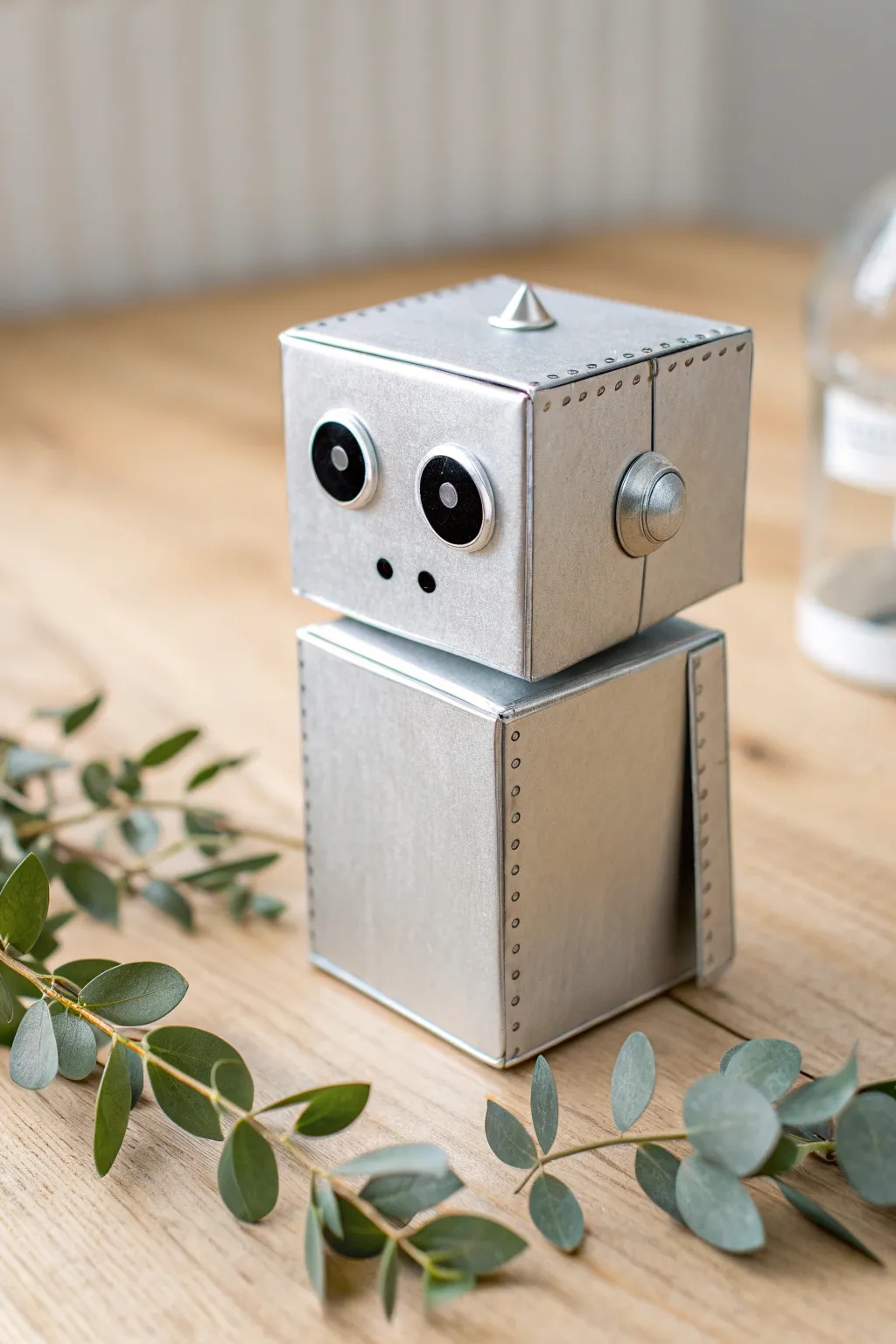 Gift your tech-loving friends with a playful robot box — where minimalism meets whimsy!