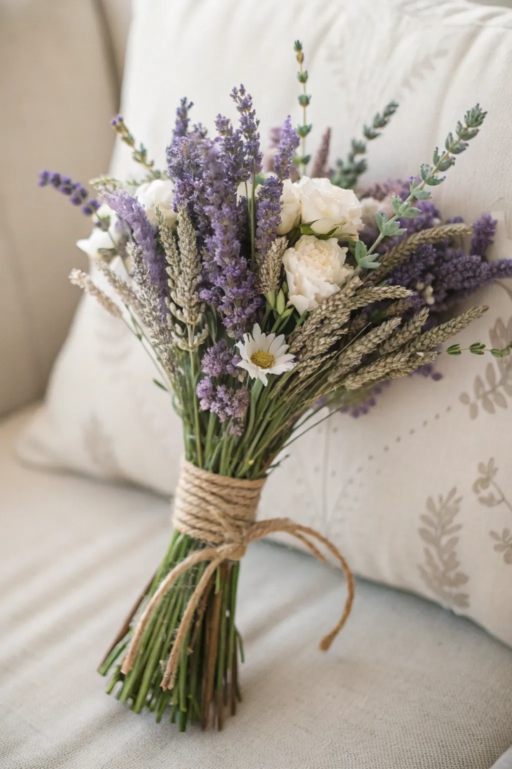 Embrace the elegance of monochrome magic with a lavender bloom bridal bouquet.