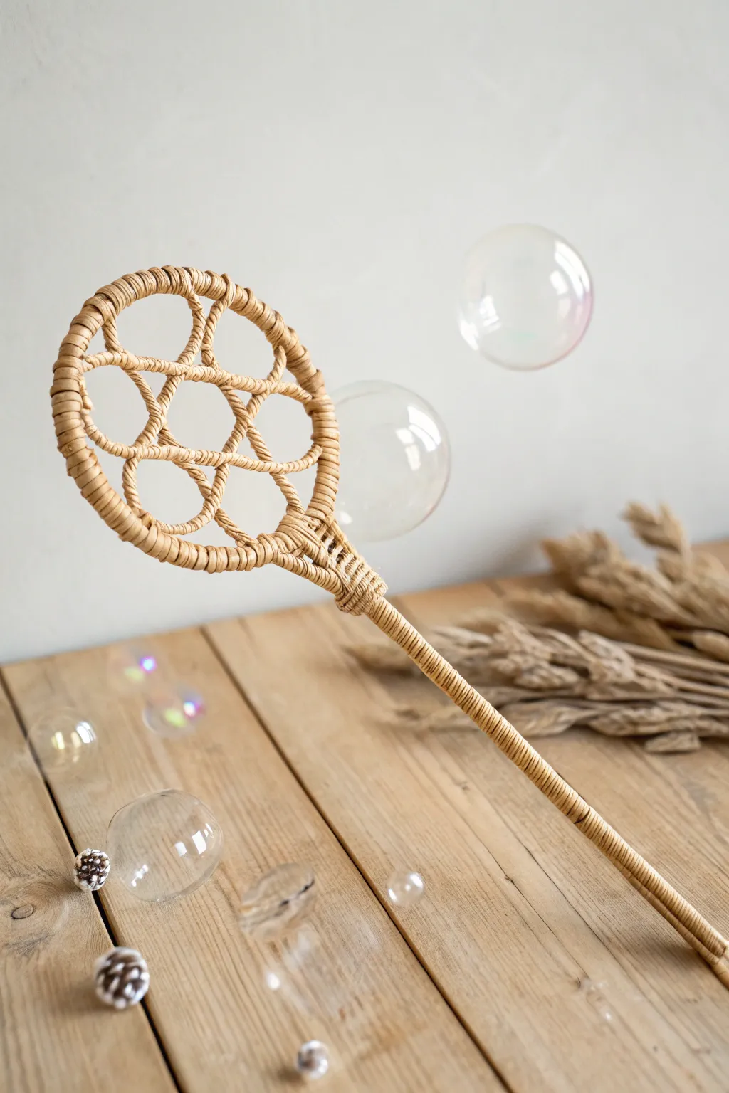 Craft elegance with nature: Discover the art of making eco-friendly bubble wands from reeds.
