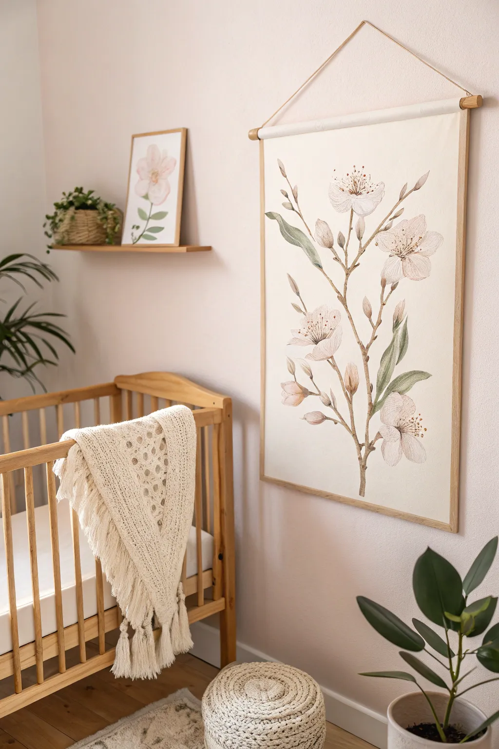 Capture the essence of spring with minimalist beauty – a perfect seasonal addition to your baby's room.