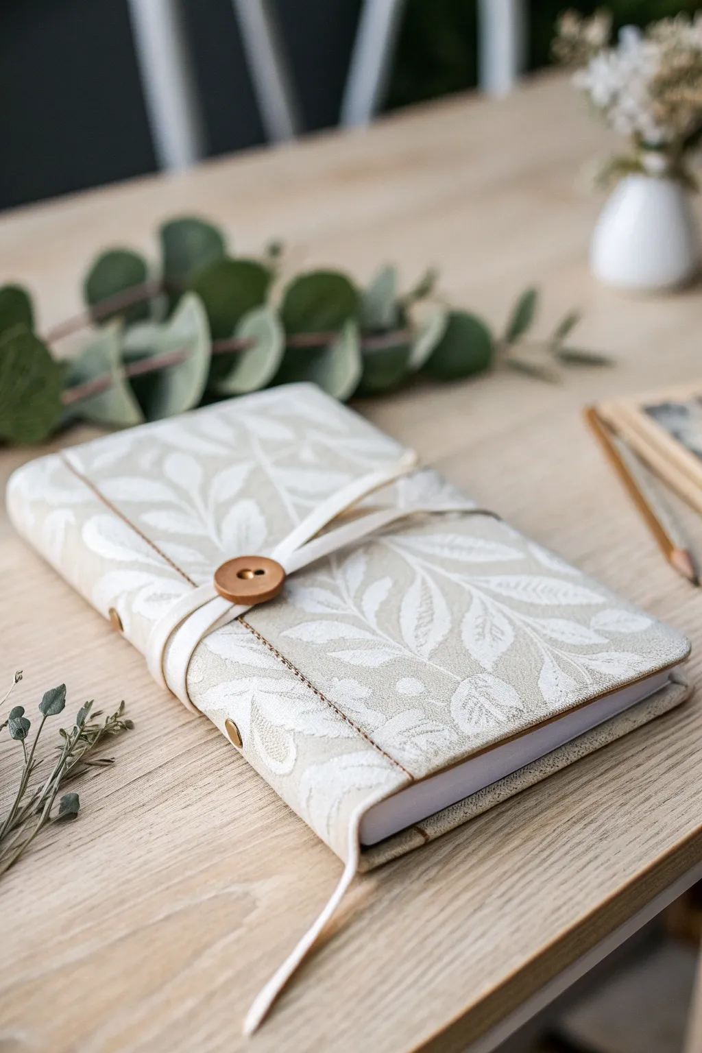 Transform a simple journal into a cherished keepsake with fabric and love. #DIYChristmasGifts #ScandiBohoCharm