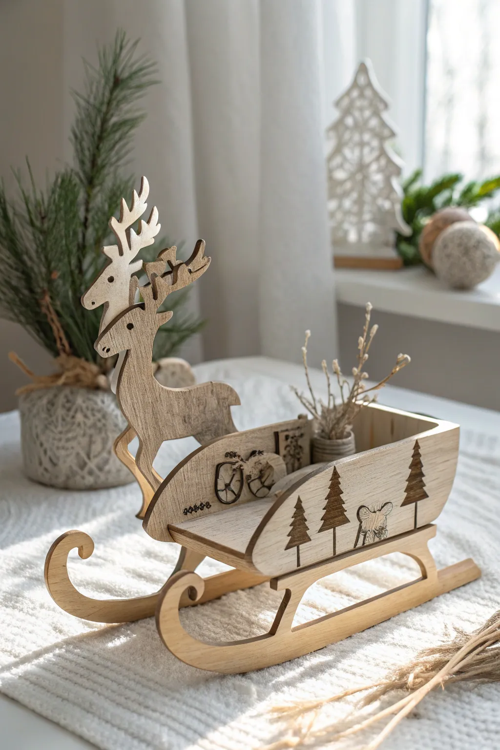 Capture the joy of the season with this charming DIY sleigh decoration, a perfect blend of simplicity and festive spirit.