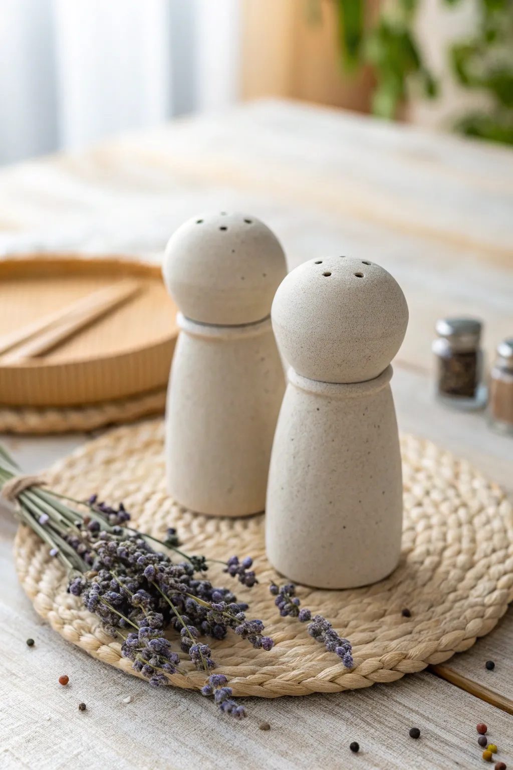 Elevate your table setting with these chic magnetic clay shakers, where Scandinavian simplicity meets boho charm.