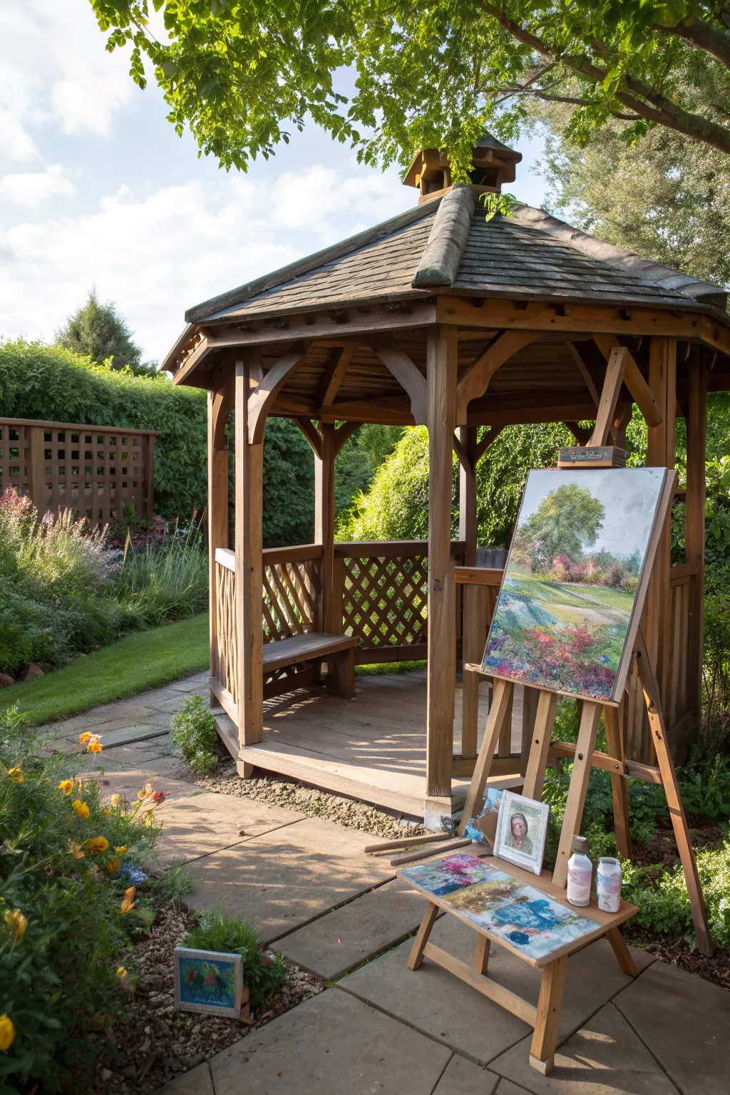 Transform your gazebo into an inspiring art studio and let nature fuel your creativity.