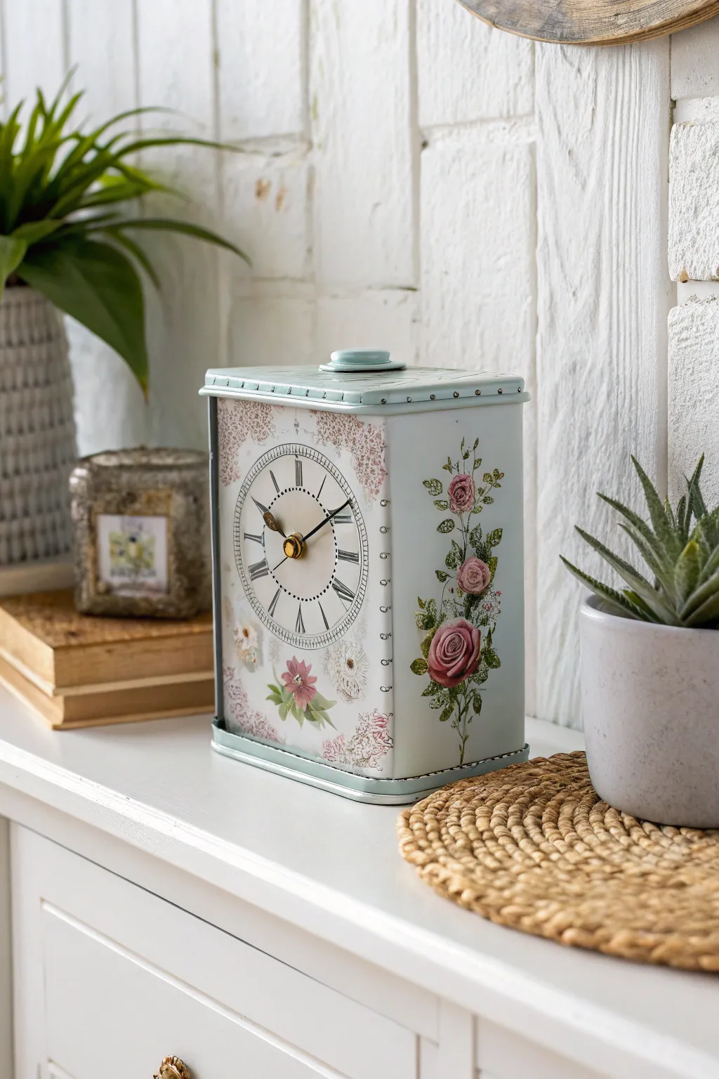 Time for Tea: A charming DIY clock crafted from a vintage tea tin, perfect for the tea lover with a taste for style!