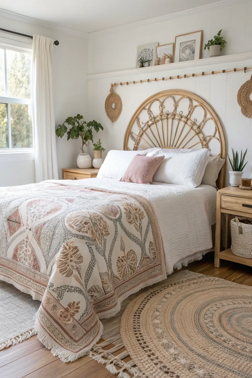 Transform your bedroom with a touch of history and warmth using a vintage quilt as a headboard.