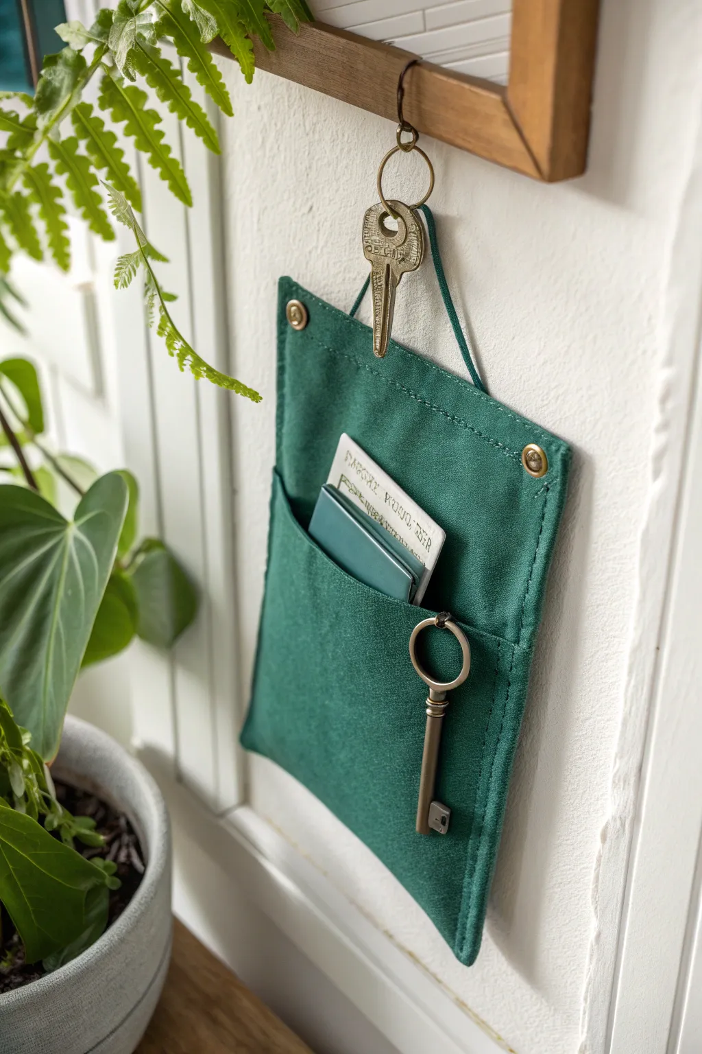 Elevate your entryway with a handcrafted fabric pocket key holder—where simplicity meets style.