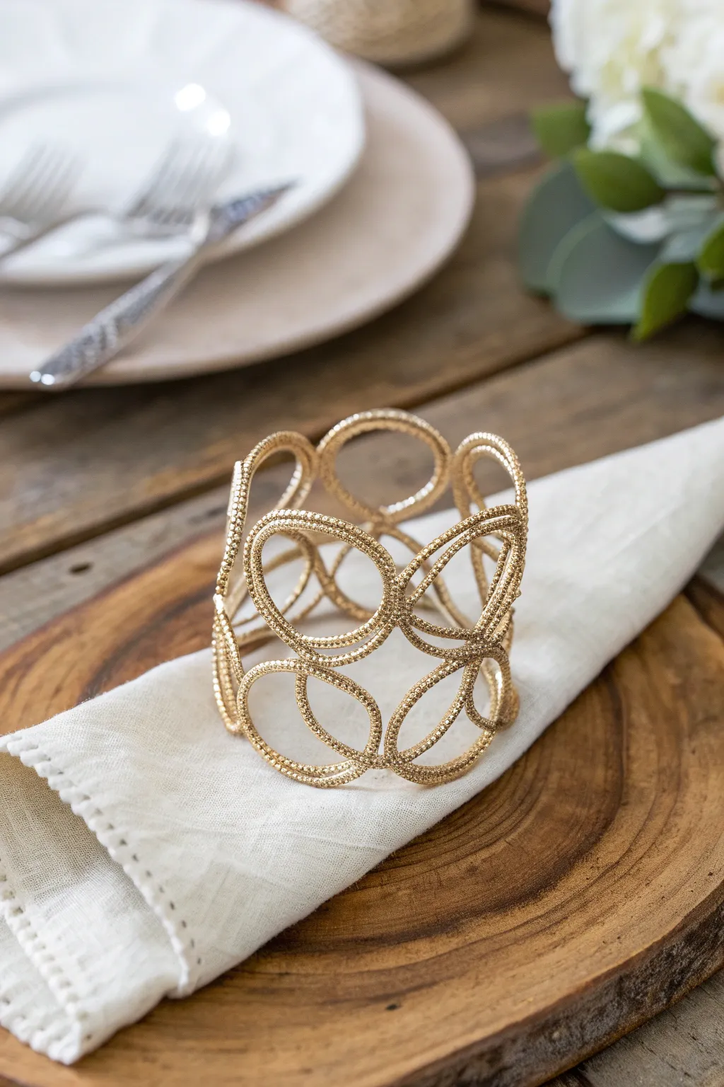 Elevate your table setting with the elegance of handcrafted wire napkin rings. A touch of minimalist sophistication for your dining experience.
