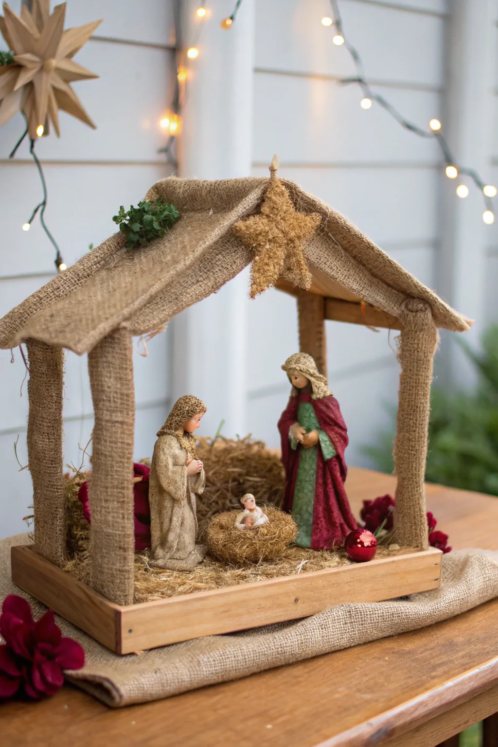 Embrace simplicity and warmth with a jute and burlap nativity scene—where rustic charm meets minimalist elegance.