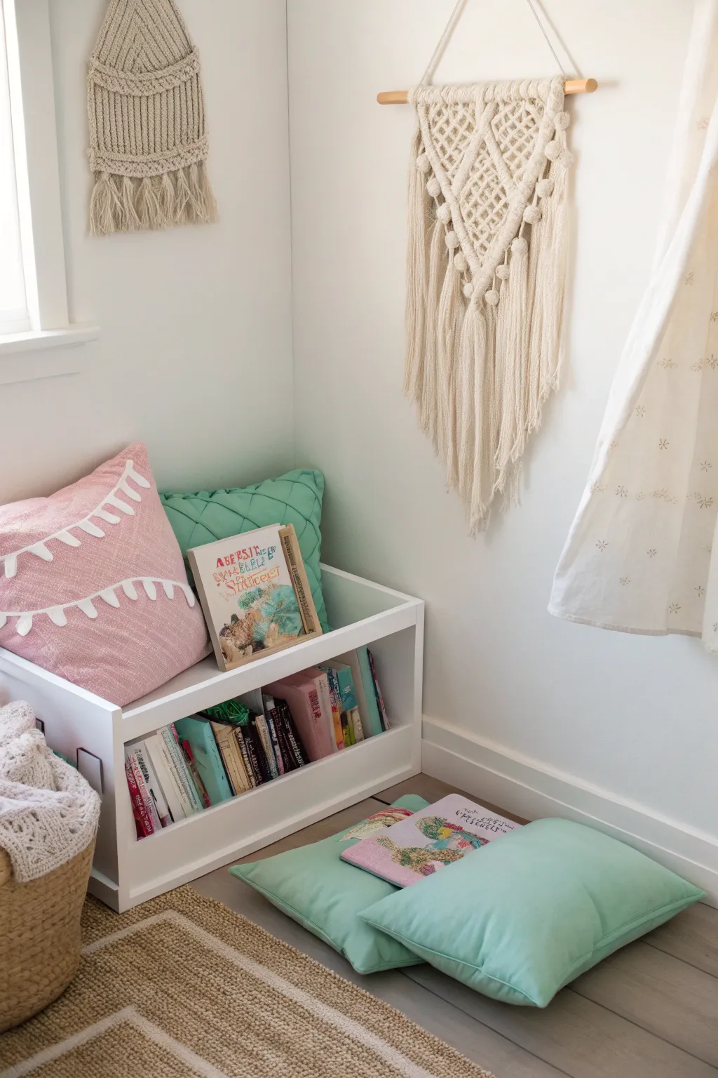 Transform your nursery into a dreamy haven with this cozy reading nook. Perfect for snuggling up with bedtime stories. 📚✨