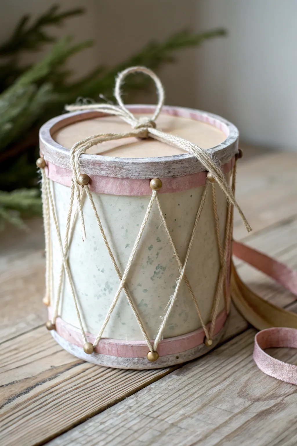 Elevate your holiday decor with these charming DIY toy drum ornaments, a perfect blend of nostalgic elegance and minimalist design.