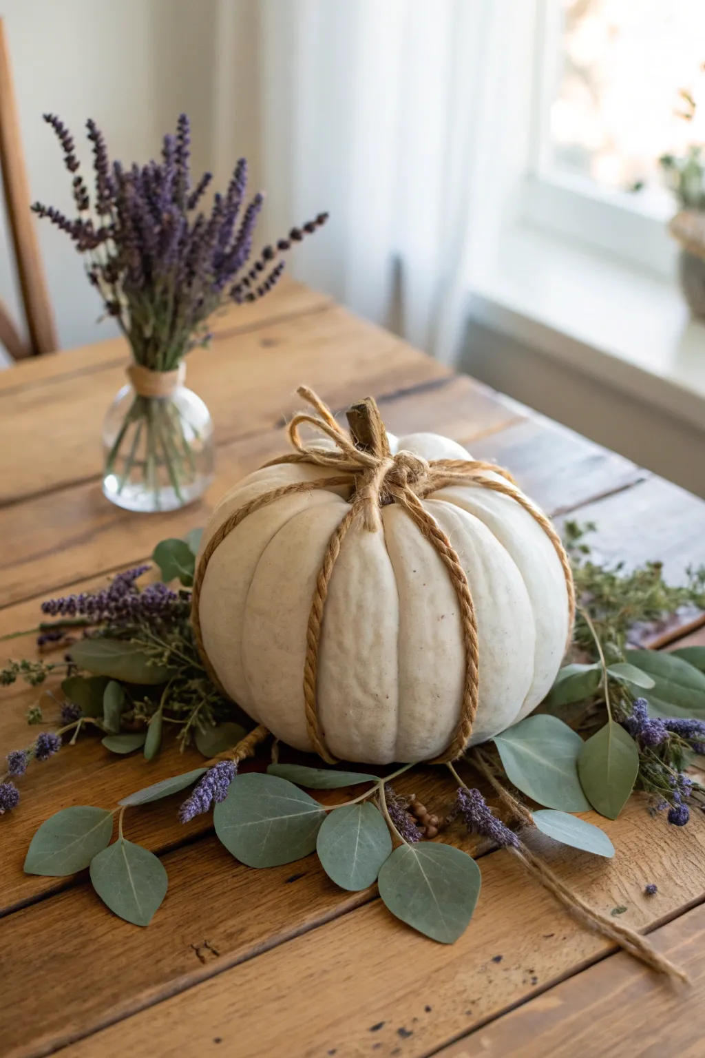 Embrace sustainable elegance with this eco-friendly pumpkin centerpiece.