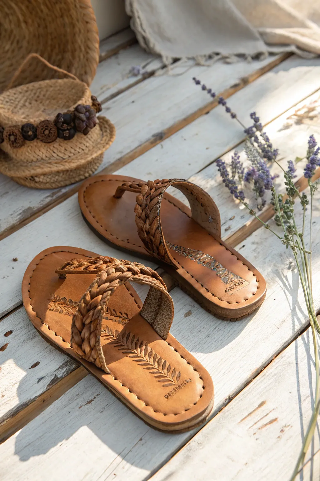 Step into the past with these beautifully crafted rustic sandals, perfect for your summer faire adventures.