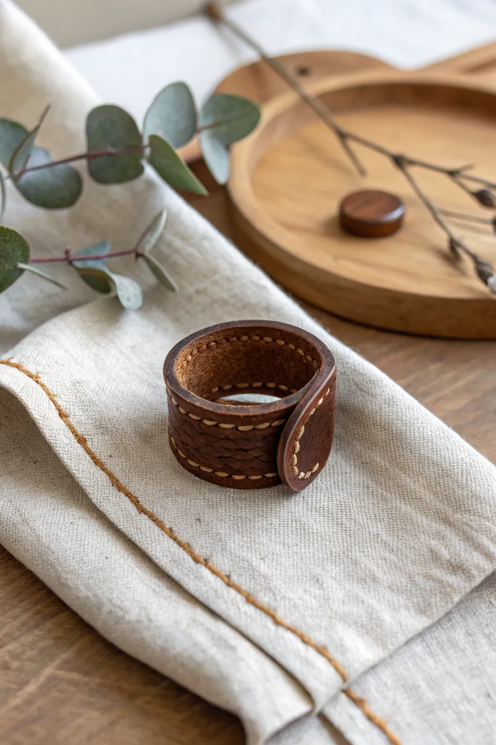 Embrace natural beauty with a handcrafted leather ring – a unique blend of rugged elegance and minimalist style.