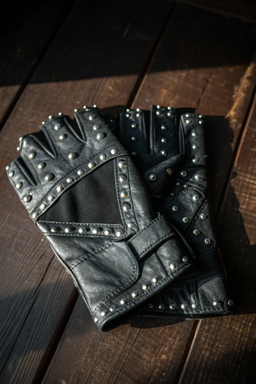 Embrace your inner rockstar with these edgy fingerless gloves, perfect for crafting the ultimate DIY rocker look.