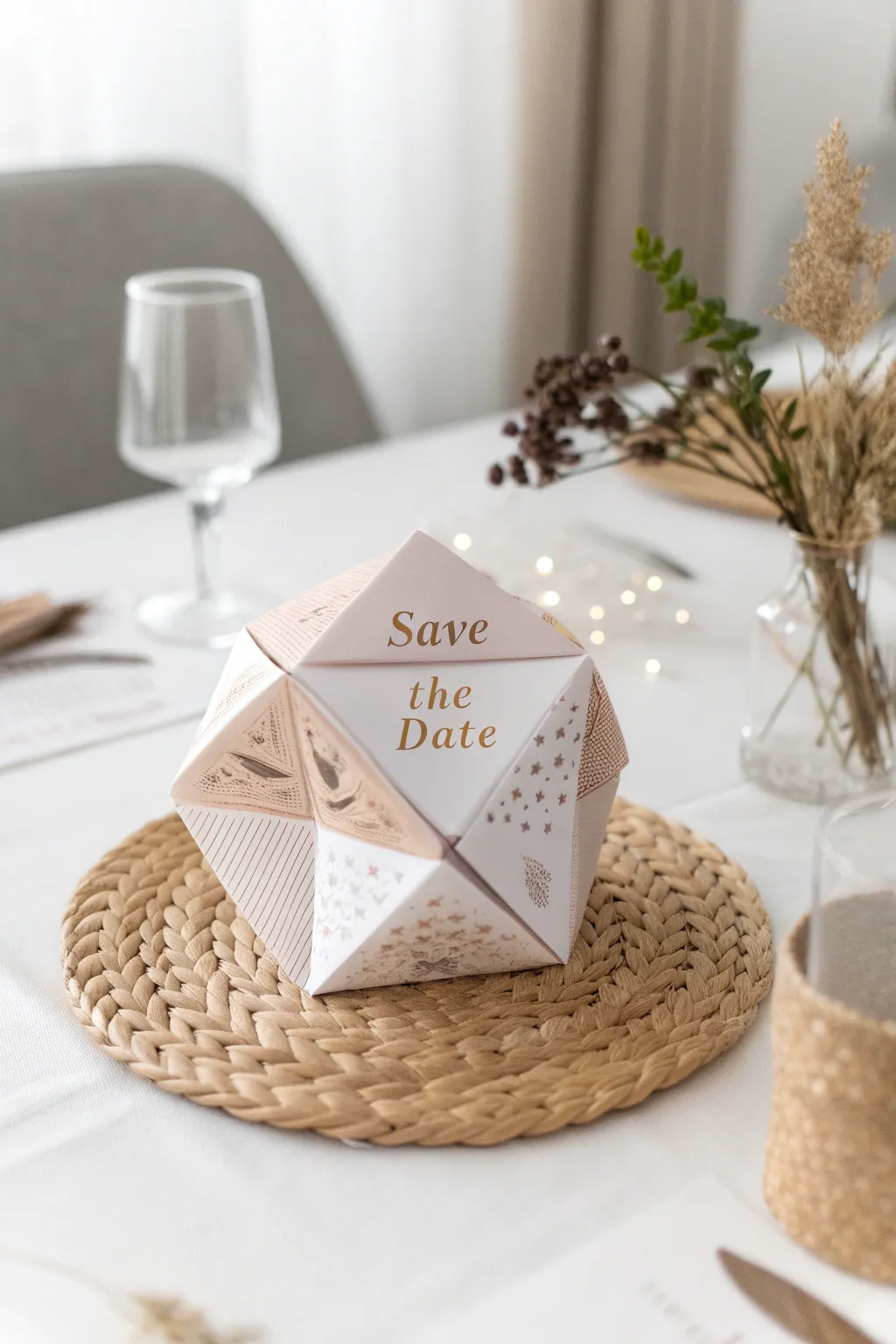 Add a playful touch to your wedding with interactive 'Save the Date' cootie catchers, where nostalgia meets elegance.