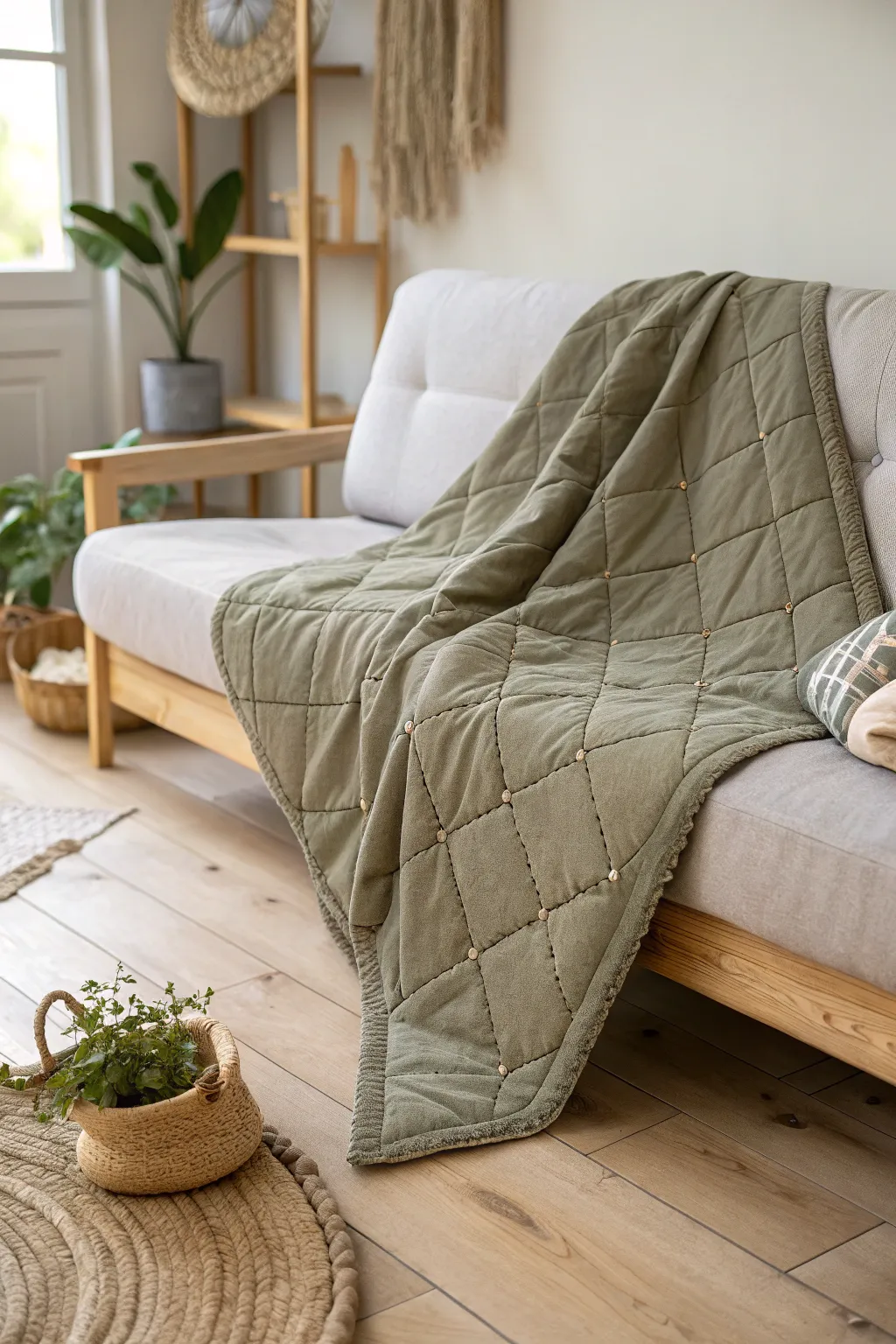 Embrace the warmth of handcrafted comfort with this DIY weighted blanket, perfect for serene and cozy evenings.