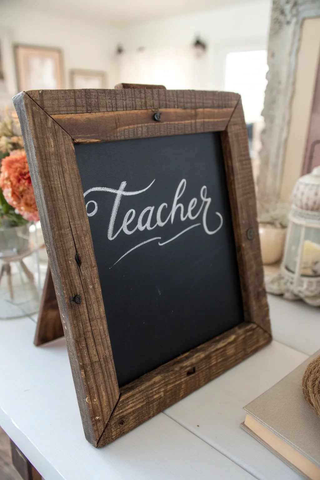 Embrace old-school charm with a DIY vintage blackboard sign—perfect for adding a personal touch to any teacher's space.