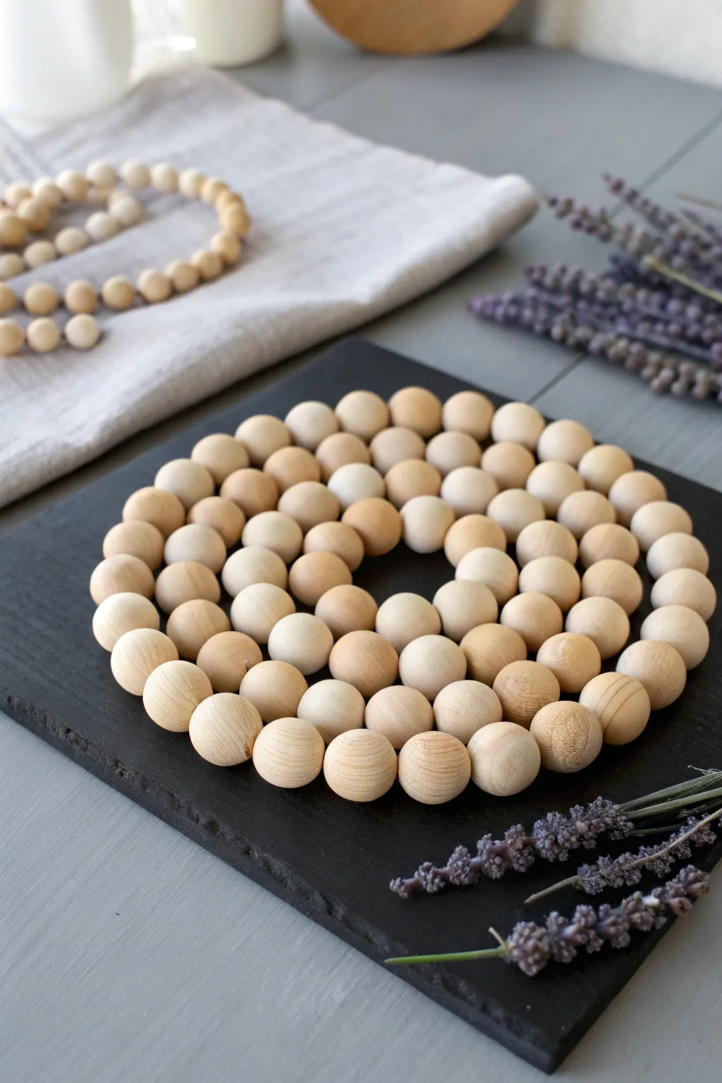 Elevate your table setting with this charming DIY beaded trivet—where simplicity meets natural elegance!