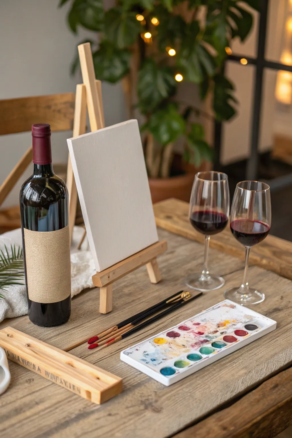 Unleash your creativity with this elegant DIY wine and paint kit—perfect for crafting beautiful memories together!