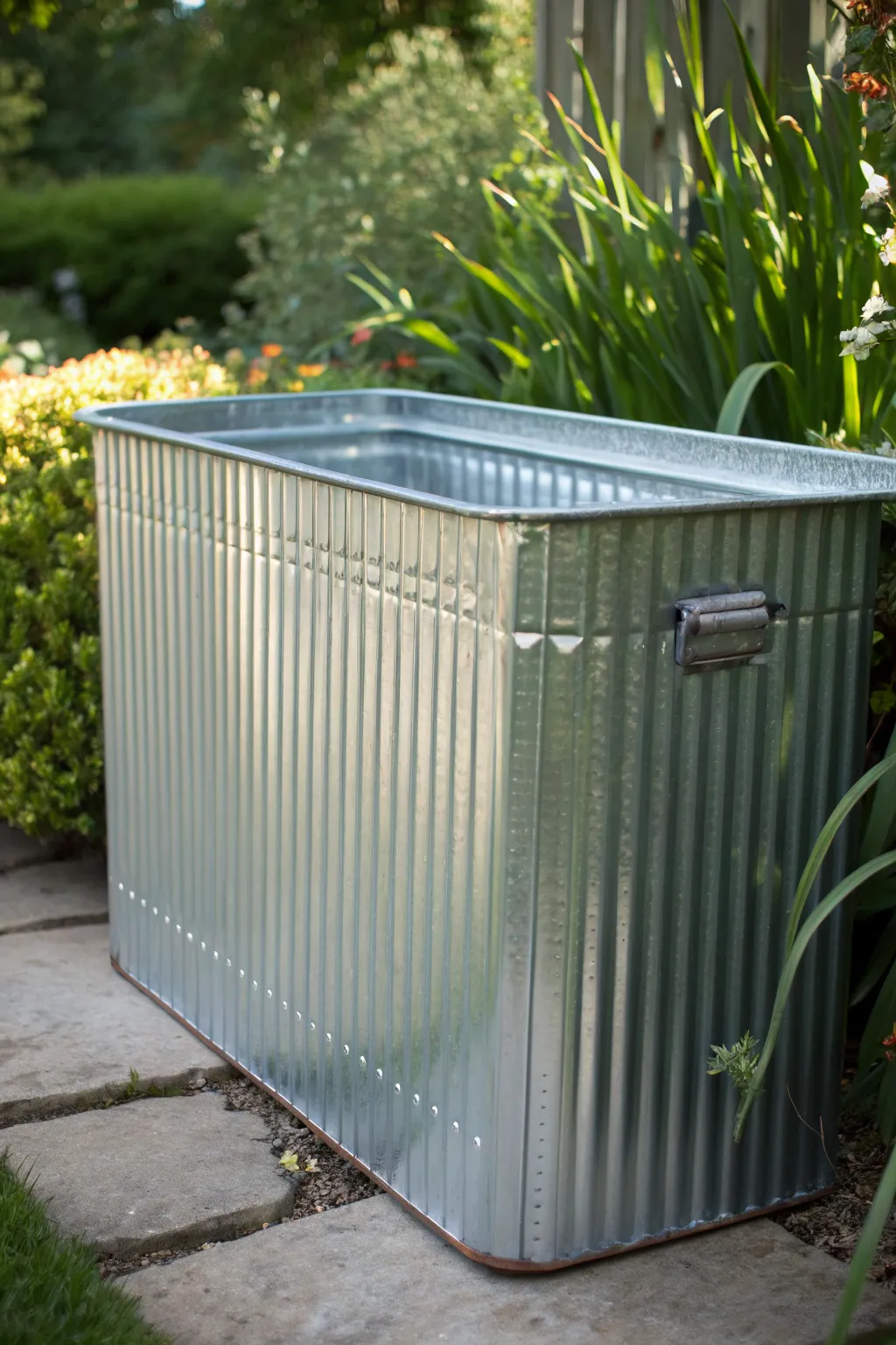 Elevate your composting game with industrial chic: the galvanized bin that blends durability with style.