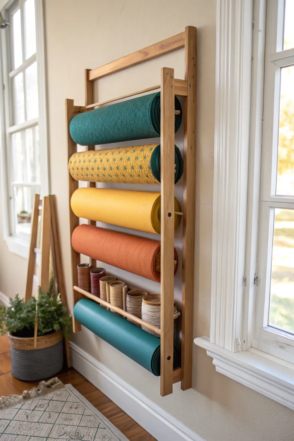 Elevate your gift-wrapping game with this chic wall-mounted organizer. Perfectly blend style and function for a clutter-free space!