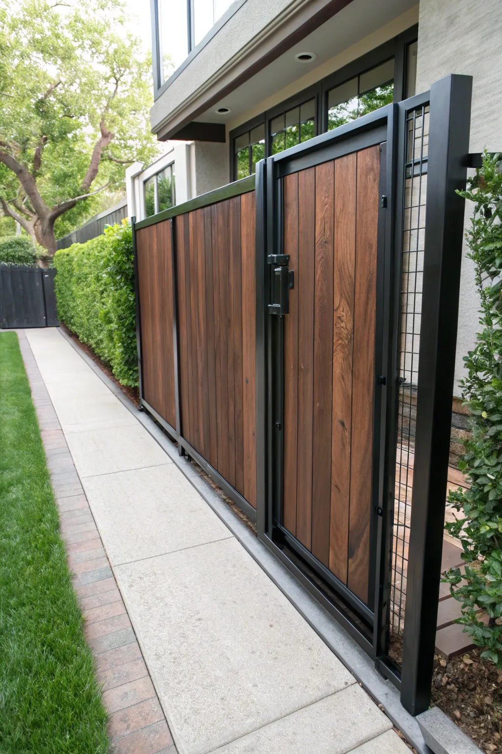 Maximize your space with a stylish sliding dog run gate.