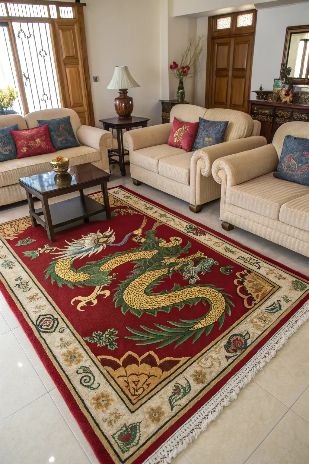 Dragon rugs ground your space in fantasy.