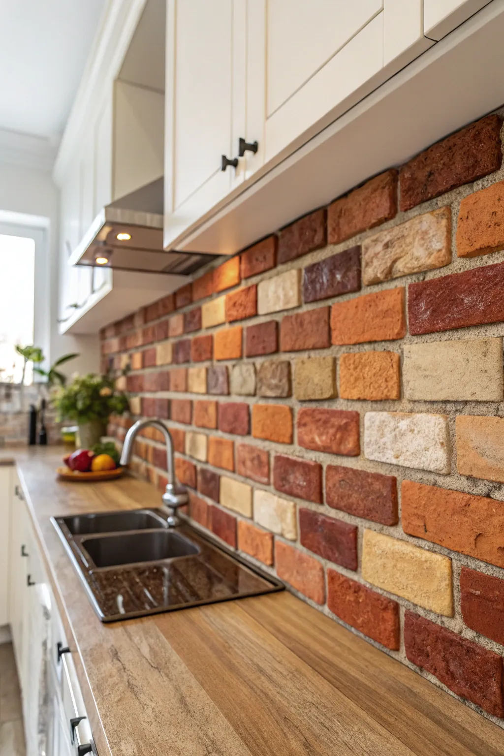 Eco-friendly elegance: Transform your kitchen with the rustic charm of reclaimed brick backsplashes.