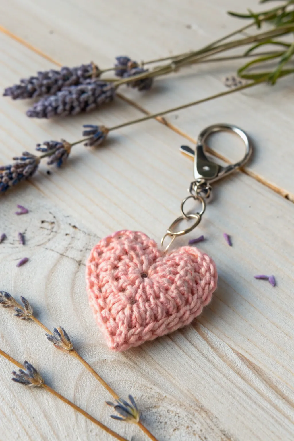 Add a touch of handmade charm to your keys with this lovely crochet keychain.