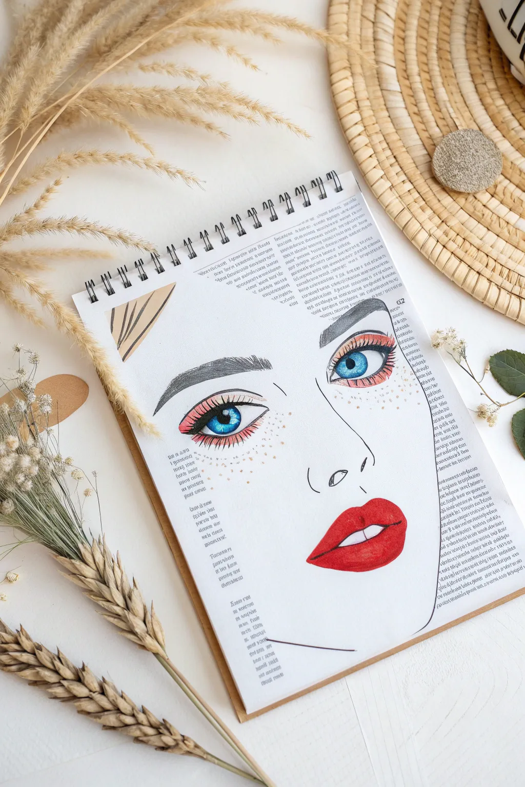 Unleash your creativity with mixed media: a striking collage face combining art and style.