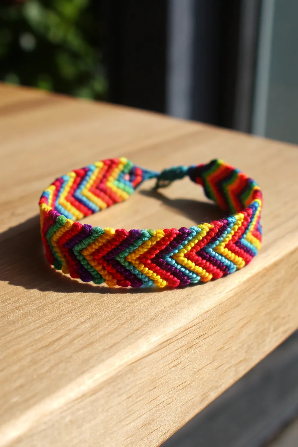 Brighten your day with a Rainbow Zig Zag friendship bracelet, where craftsmanship meets vibrant elegance.