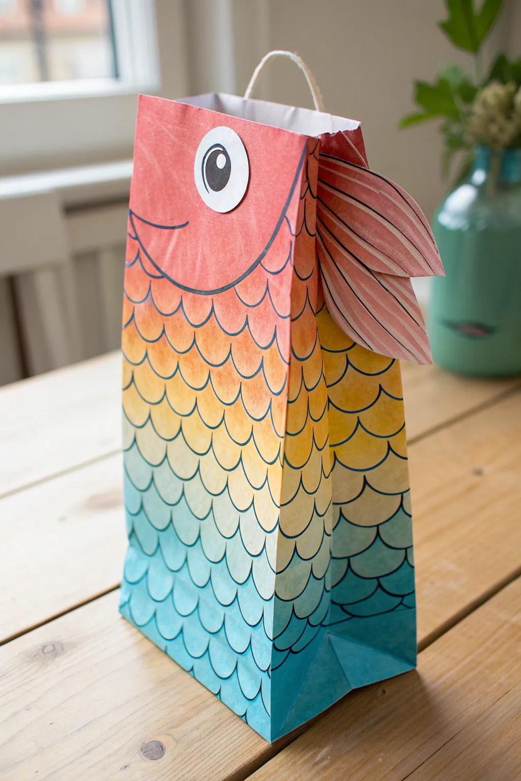 Dive into creativity with this charming paper bag fish puppet, perfect for little storytellers!