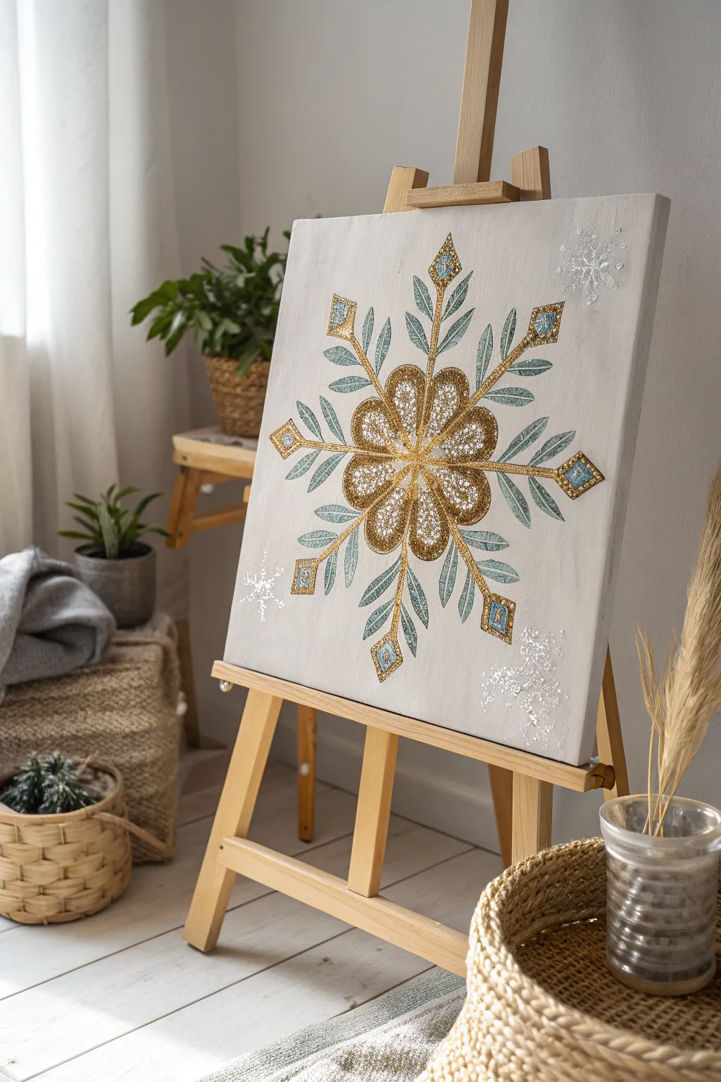 Add a touch of elegance to your space with shimmering metallic snowflakes! 🌟❄️ #Craftsmanship #MinimalistBeauty