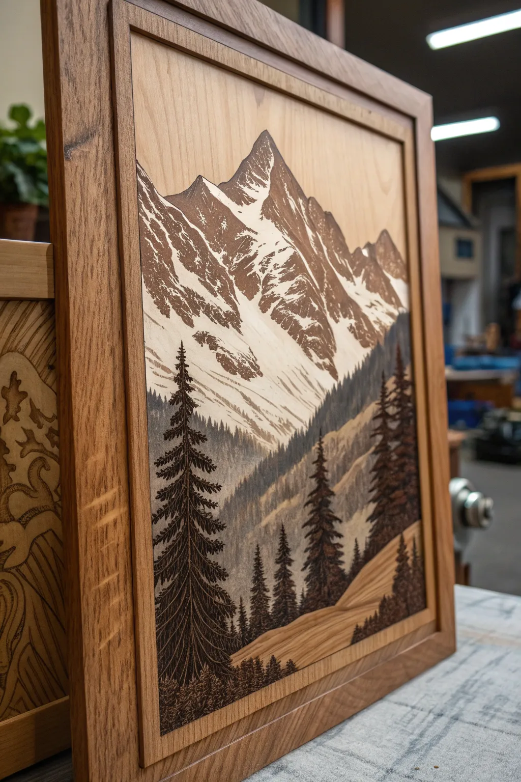 Elevate your space with the timeless allure of Mountain Majesty, where craftsmanship meets nature's grandeur.